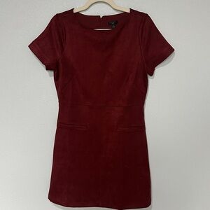 Ann Taylor Rust Short Sleeve “suede” Dress 8p